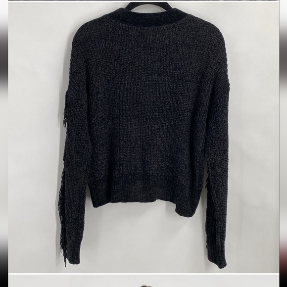 Black Fringe Cardigan Sweater - Picture 11 of 11